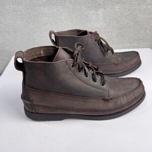 St. John's Bay Men's Ankle Boots Size 11 Brown Leather Lace Up Vintage